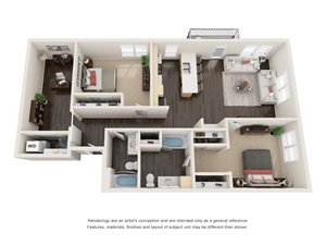 Two Bedroom Two Bath W/Den